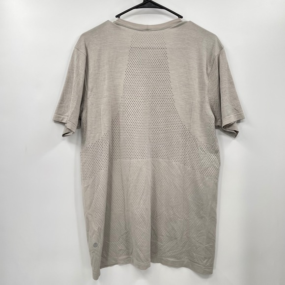 Lululemon‎ Metal Vent Tech Short Sleeve T Shirt Mens Tan Breathable Athletic  L - Picture 4 of 8